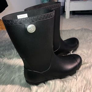 Matte UGG Black Rain Boots